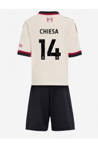 Liverpool Federico Chiesa #14 Jalkapallovaatteet Lasten Vieraspeliasu 2025-26 Lyhythihainen (+ Lyhyet housut)